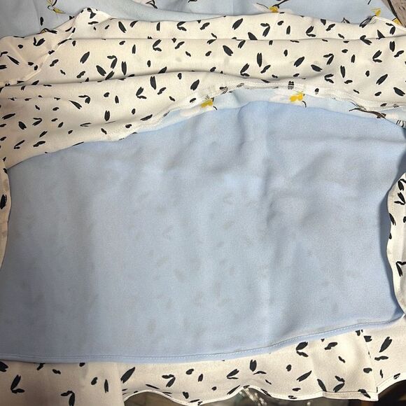 Cooper & Ella Women's Sleeveless Floral Ruffled Accent Blue Mini Dress Size S NW - Picture 11 of 13